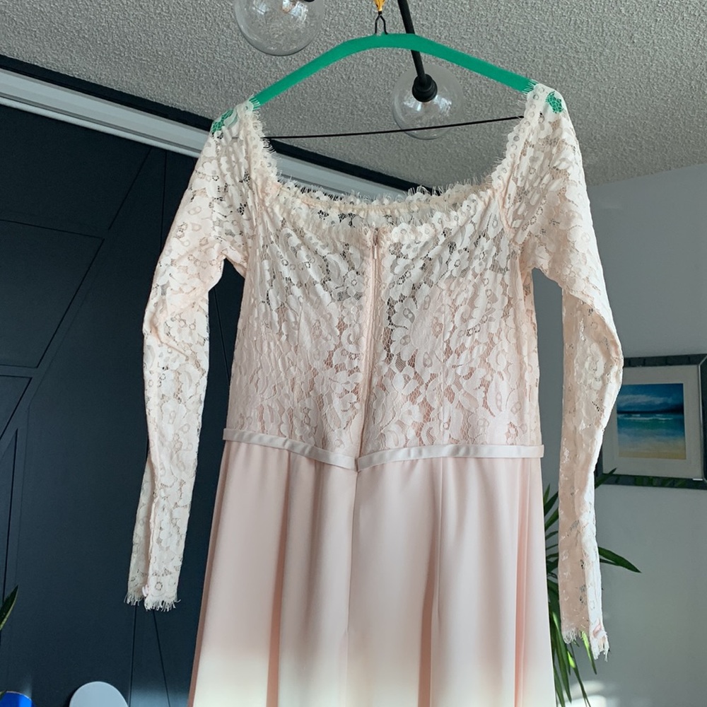 Pink lace long Bridal dress - Picture 4 of 8